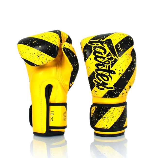 Перчатки боксерские с бинтами Fairtex BGV14Y 10 унций, желто-черные