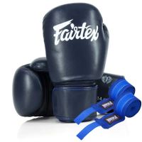 Рукавички боксерські з бинтами Fairtex Amateur BGV27 12 унцій, темно-сині