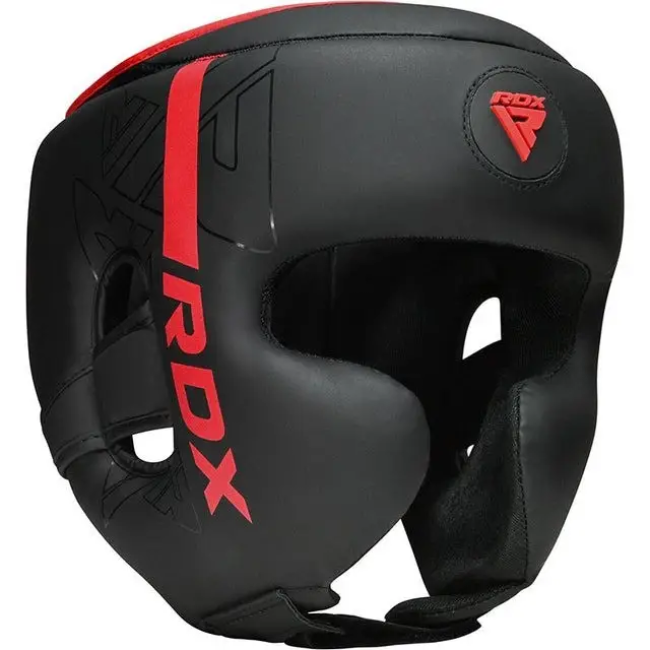Шлем боксерский RDX F6 KARA Matte размер S, черно-красный