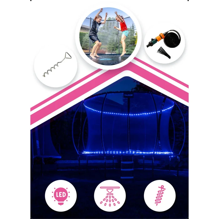 Батут THUNDER INSIDE ULTRA с внутренней сеткой 8 футов 244 см черно-розовый