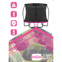 Батут THUNDER INSIDE ULTRA с внутренней сеткой 8 футов 244 см черно-розовый