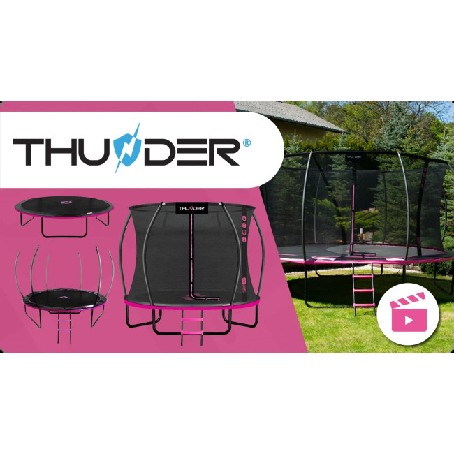 Батут THUNDER INSIDE ULTRA с внутренней сеткой 8 футов 244 см черно-розовый