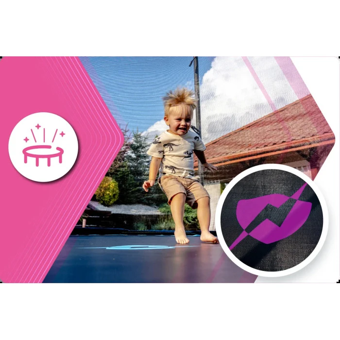 Батут THUNDER INSIDE ULTRA с внутренней сеткой 8 футов 244 см черно-розовый