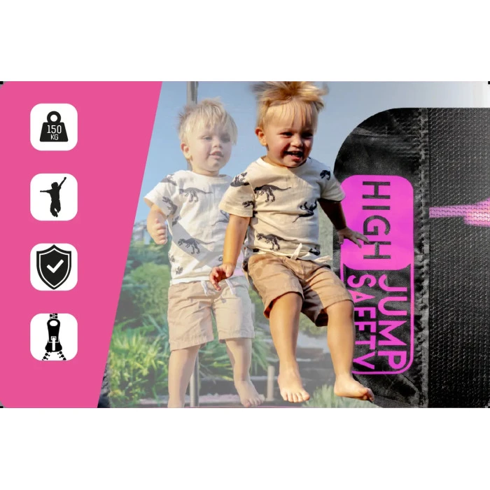 Батут THUNDER INSIDE ULTRA с внутренней сеткой 8 футов 244 см черно-розовый