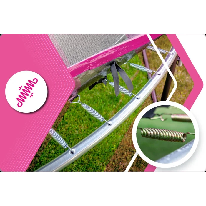 Батут THUNDER INSIDE ULTRA с внутренней сеткой 8 футов 244 см черно-розовый