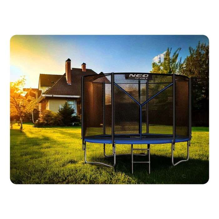Батут Neo-Sport NS-08Z221 з зовнішньою сіткою 8 футів 252 см чорно-синій