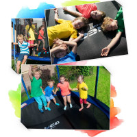 Батут Neo-Sport з внутрішньою сіткою 13 футів 404 см чорно-синій