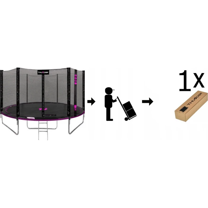 Батут THUNDER OUTSIDE PRO с наружной сеткой 6 футов 183 см черно-розовый