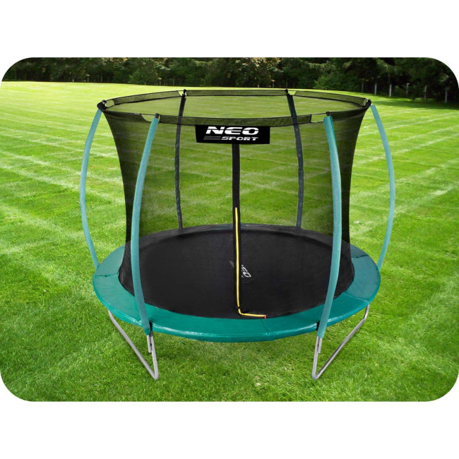 Батут Neo-Sport с внутренней сеткой 10 футов 312 см зеленый
