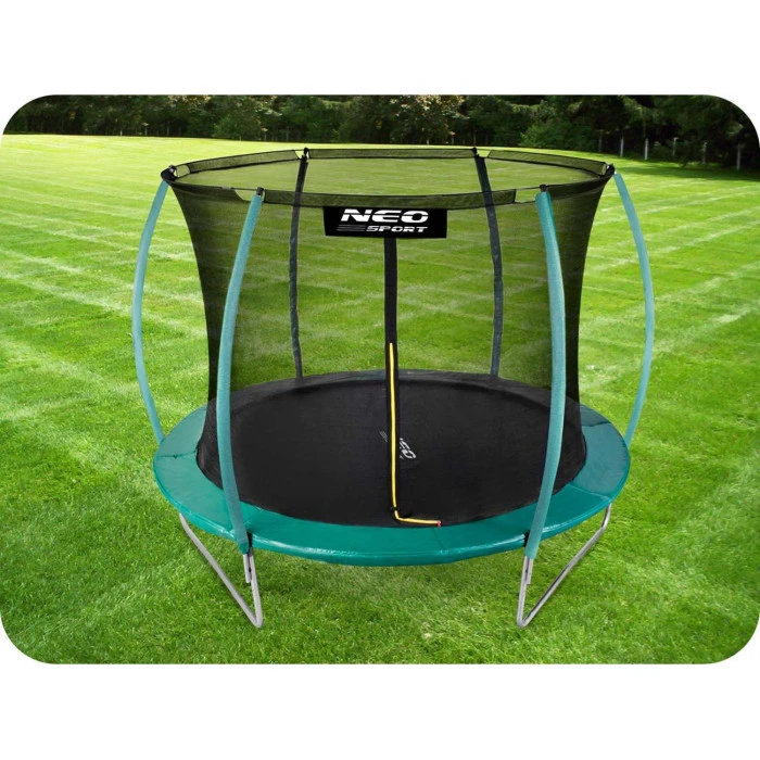 Батут Neo-Sport з внутрішньою сіткою 10 футів 312 см зелений