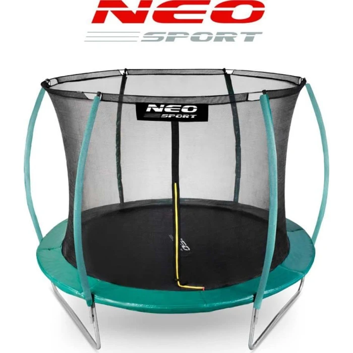 Батут Neo-Sport з внутрішньою сіткою 10 футів 312 см зелений
