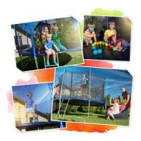 Батут Neo-Sport з внутрішньою сіткою 10 футів 312 см блакитний