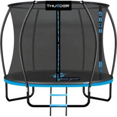 Батут THUNDER INSIDE ULTRA з внутрішньою сіткою 8 футів 255 см чорно-блакитний
