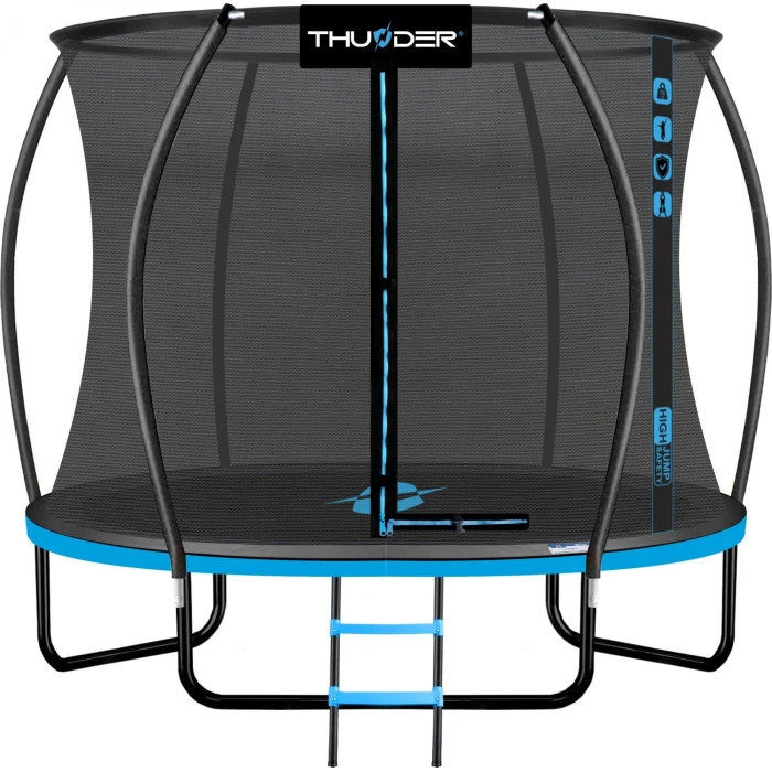 Батут THUNDER INSIDE ULTRA с внутренней сеткой 8 футов 255 см черно-голубой