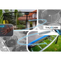 Батут THUNDER INSIDE ULTRA з внутрішньою сіткою 8 футів 255 см чорно-блакитний