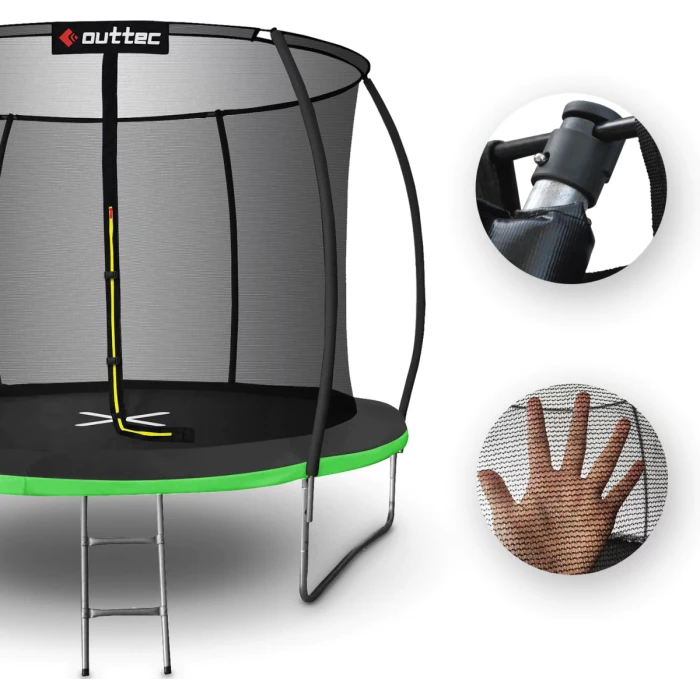 Батут OUTTEC Pumpkin с внутренней сеткой 12 футов 374 см черно-зеленый