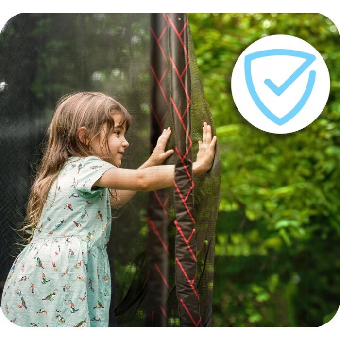 Батут Neo-Sport NS-13Z241 с наружной сеткой 13 футов 404 см, черно-красный