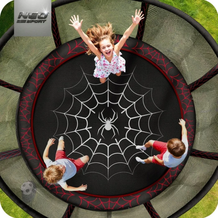 Батут Neo-Sport NS-13Z241 с наружной сеткой 13 футов 404 см, черно-красный