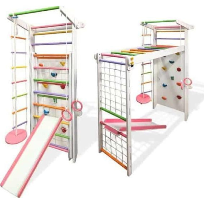 Детская игровая площадка Babygame Plus, бело-розовая