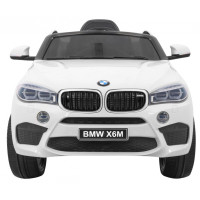 Дитячий електромобіль BMW X6M білий + пульт + EVA + вільний запуск + аудіо панель + LED