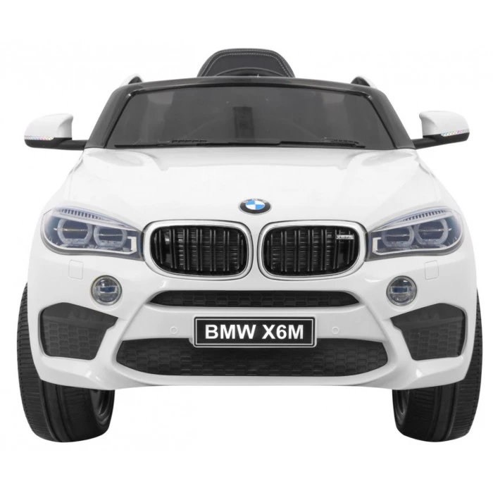Детский электромобиль BMW X6M белый+пульт+EVA+свободный запуск+аудио панель+LED