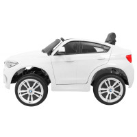 Дитячий електромобіль BMW X6M білий + пульт + EVA + вільний запуск + аудіо панель + LED