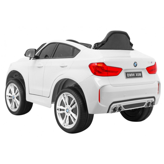 Детский электромобиль BMW X6M белый+пульт+EVA+свободный запуск+аудио панель+LED