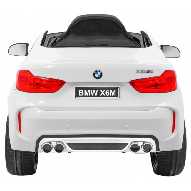 Детский электромобиль BMW X6M белый+пульт+EVA+свободный запуск+аудио панель+LED