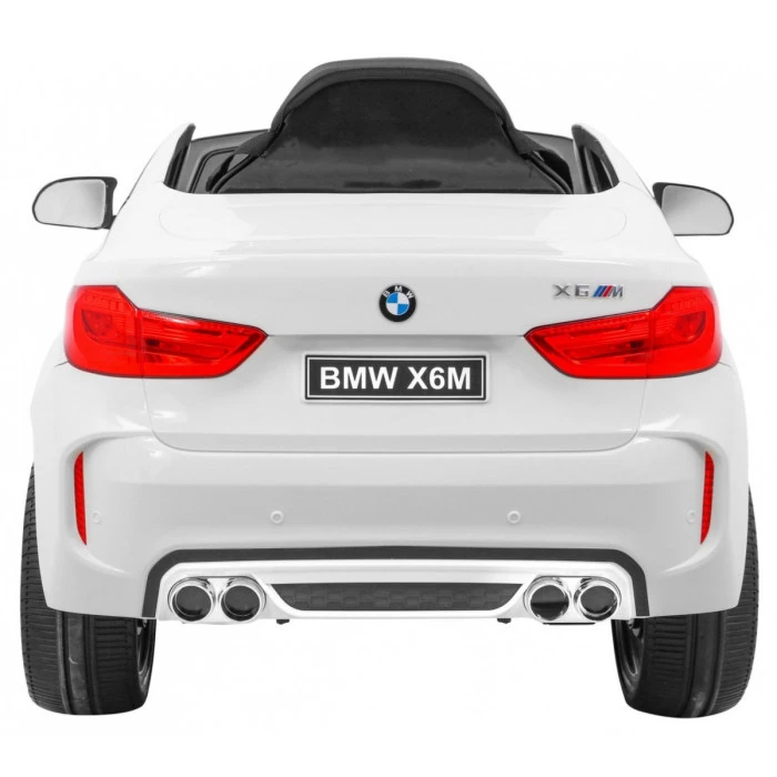 Детский электромобиль BMW X6M белый+пульт+EVA+свободный запуск+аудио панель+LED