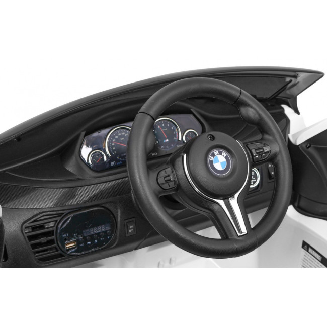 Детский электромобиль BMW X6M белый+пульт+EVA+свободный запуск+аудио панель+LED
