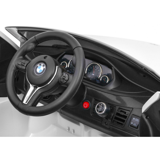 Детский электромобиль BMW X6M белый+пульт+EVA+свободный запуск+аудио панель+LED