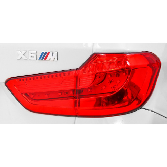 Детский электромобиль BMW X6M белый+пульт+EVA+свободный запуск+аудио панель+LED