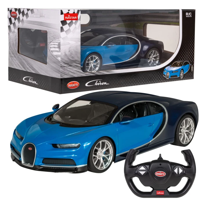 Bugatti Chiron blue RASTAR модель 1:14 Автомобиль на дистанционном управлении + светодиодные фары + пульт 2,4 ГГц
