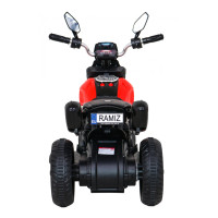 Дитячий акумуляторний мотоцикл Fast Tourist, Червоний + Аудіо + Фари + Екошкіра