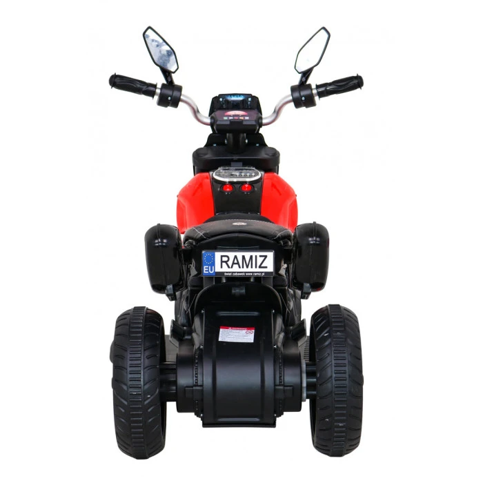 Дитячий акумуляторний мотоцикл Fast Tourist, Червоний + Аудіо + Фари + Екошкіра