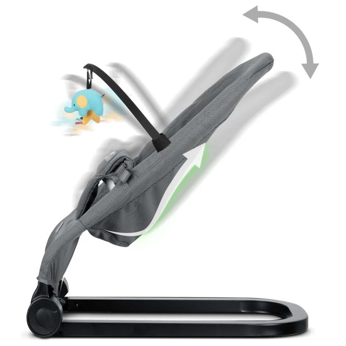 Крісло-гойдалка для немовлят Nukido з іграшками, сіре