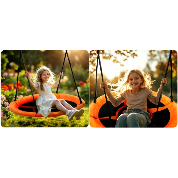 Гойдалка-гніздо Neo-Sport Swingo 100 см, чорно-помаранчева