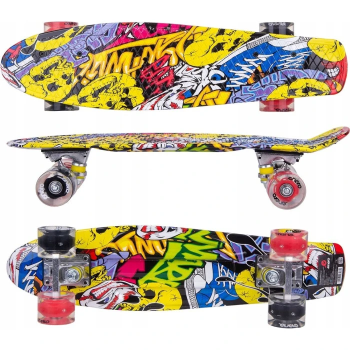 Скейтборд Enero Пластиковый скейтборд 22 дюйма граффити
