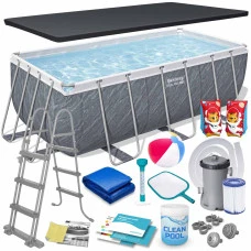 Басейн каркасний прямокутний 17в1 Bestway 56722 412 x 201 x 122 см