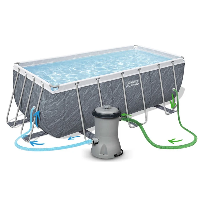 Басейн каркасний прямокутний 17в1 Bestway 56722 412 x 201 x 122 см