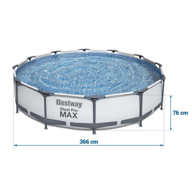 Басейн каркасний 16в1 Bestway 56416 366 x 76 см + машина для створення бульбашок