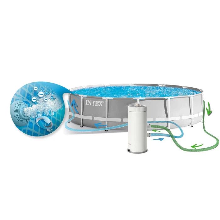 Бассейн каркасный 12в1 INTEX 26720, 427 x 107 см, серый