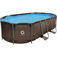 Бассейн каркасный овальный Avenli Super Rattan 427 x 275 x 100 см, коричневый