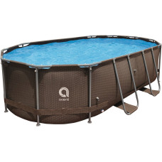 Бассейн каркасный овальный Avenli Super Rattan 427 x 275 x 100 см, коричневый