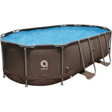 Басейн каркасний овальний Avenli Super Rattan 427 x 275 x 100 см, коричневий