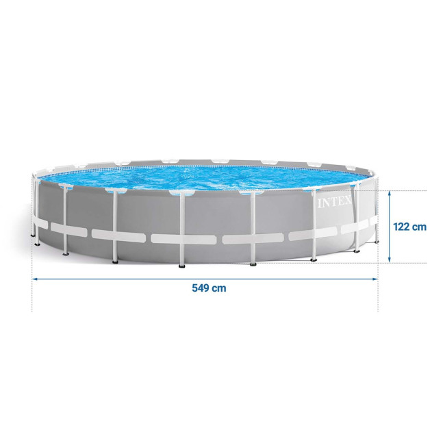 Басейн каркасний 21в1 INTEX 26732, 549 х 122 см, сірий