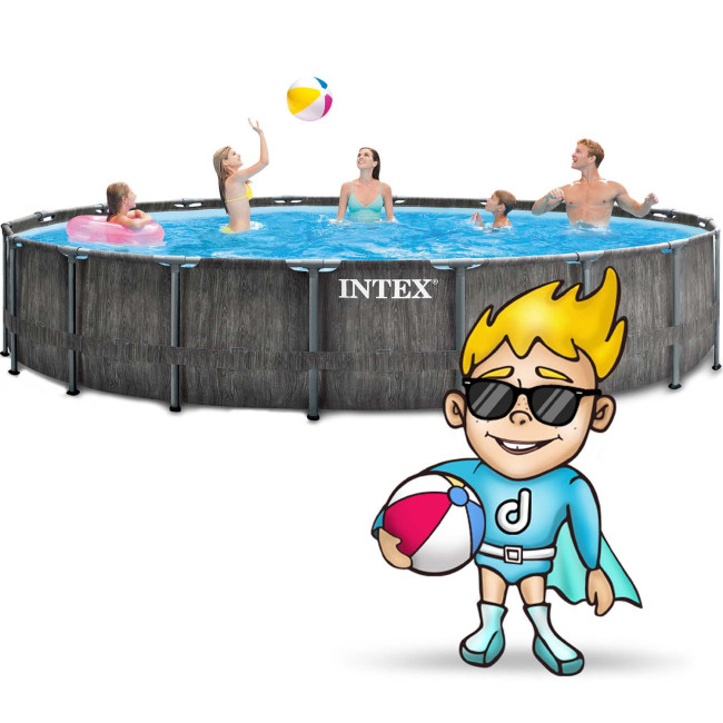 Басейн каркасний 18в1 INTEX 126744, 549 x 122 см, темно-сірий