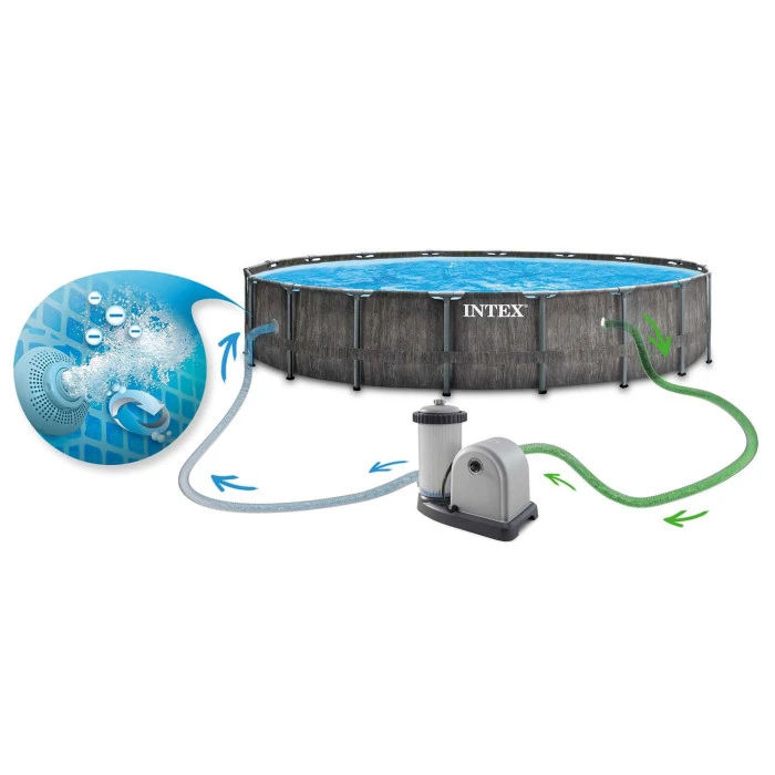 Бассейн каркасный 18в1 INTEX 126744, 549 x 122 см, темно-серый