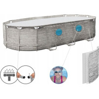 Басейн каркасний овальний Bestway 56716, 549x274x122 см, світло - сірий
