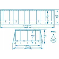 Басейн каркасний овальний Bestway 56716, 549x274x122 см, світло - сірий